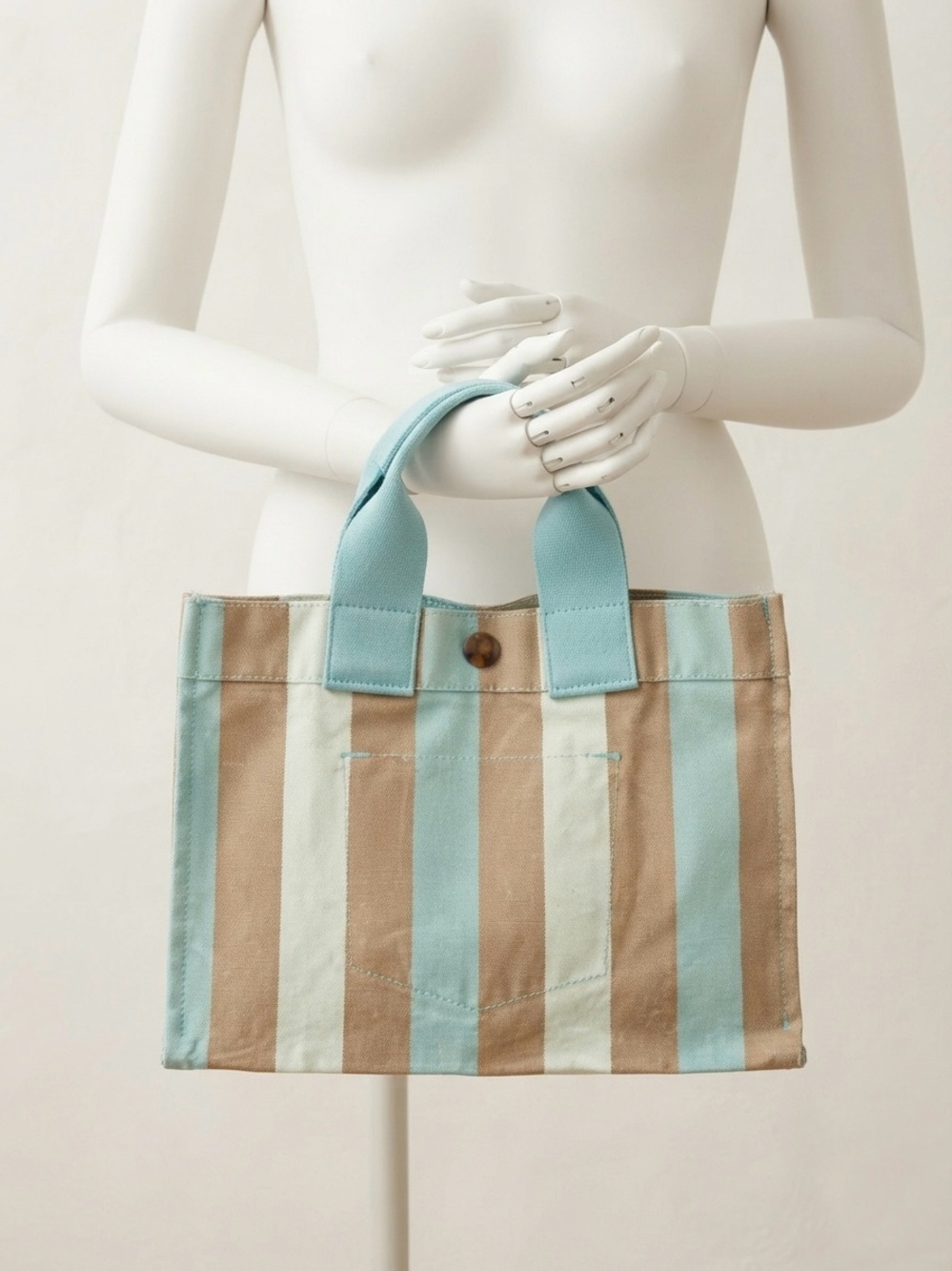 Vintage 1999 Gap Striped Canvas Utility Tote Bag – NWOT Pristine Condition View 2